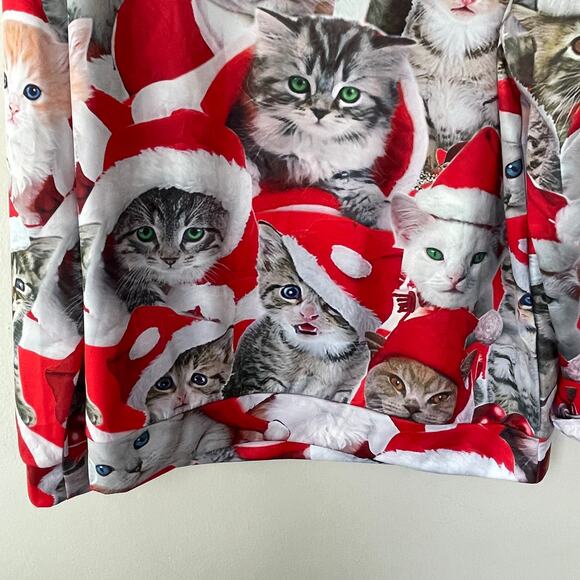 No Tag Santa Kitty Cats Holiday Sweater Size 2X - Picture 4 of 7
